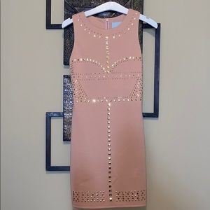 La CIte' studded sleeveless blush dress